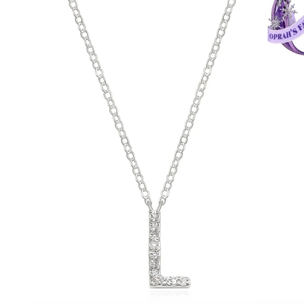 Amelia Rose diamond “L” necklace NWT